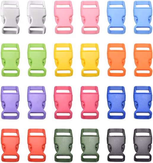 Boucle solide en plastique à dégagement latéral droit pour sangles de sac à dos, boucles noires à dégagement latéral d'usine, boucle de pied de crevette